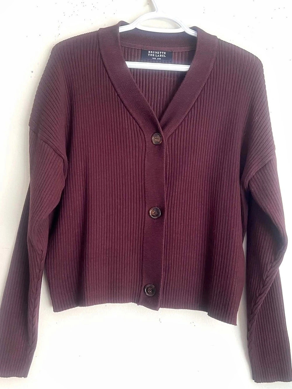 Brunette The Label Best Friend Ribbed Cardigan Small/Medium